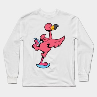 Flamingo skates - ice skating Long Sleeve T-Shirt